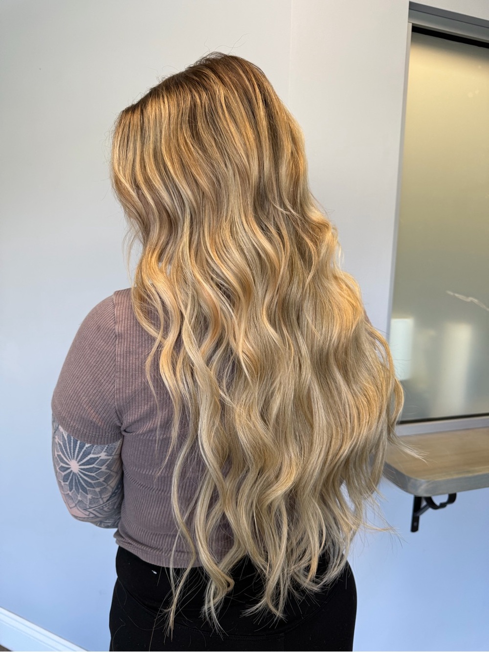 Luxury Long Wavy Blonde Human Hair Extensions - Blonde